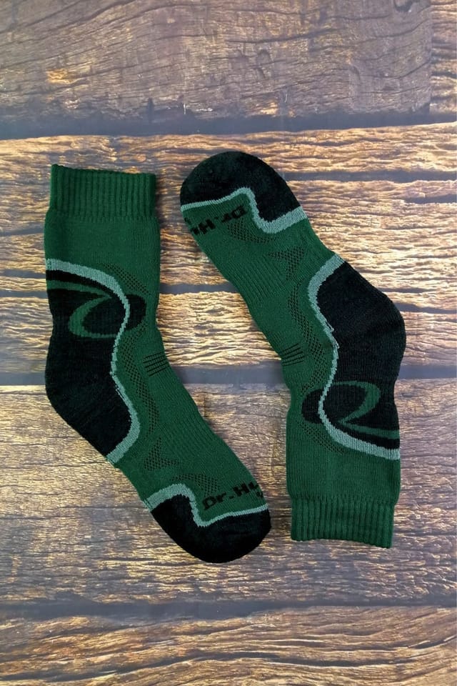 Dr Hunter Dr Hunter Men's 1 Pack Thick Warm Merino Wool Thermal Hiking Socks in Green - 3