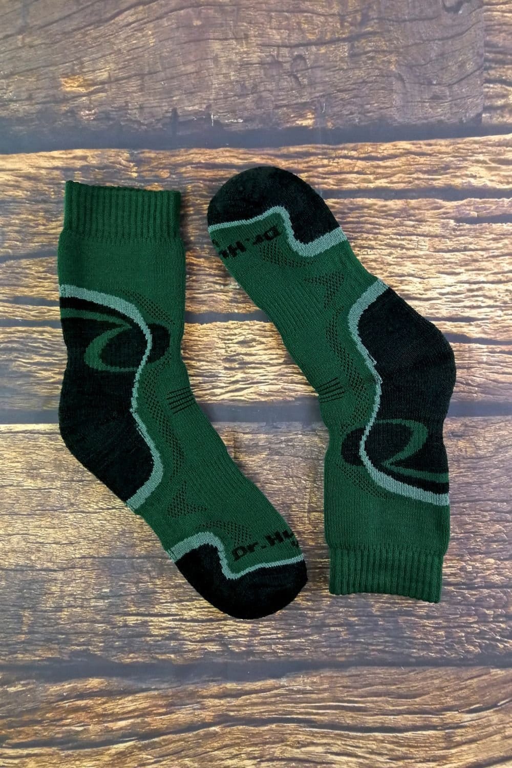 Dr Hunter Dr Hunter Men's 1 Pack Thick Warm Merino Wool Thermal Hiking Socks in Green - 4
