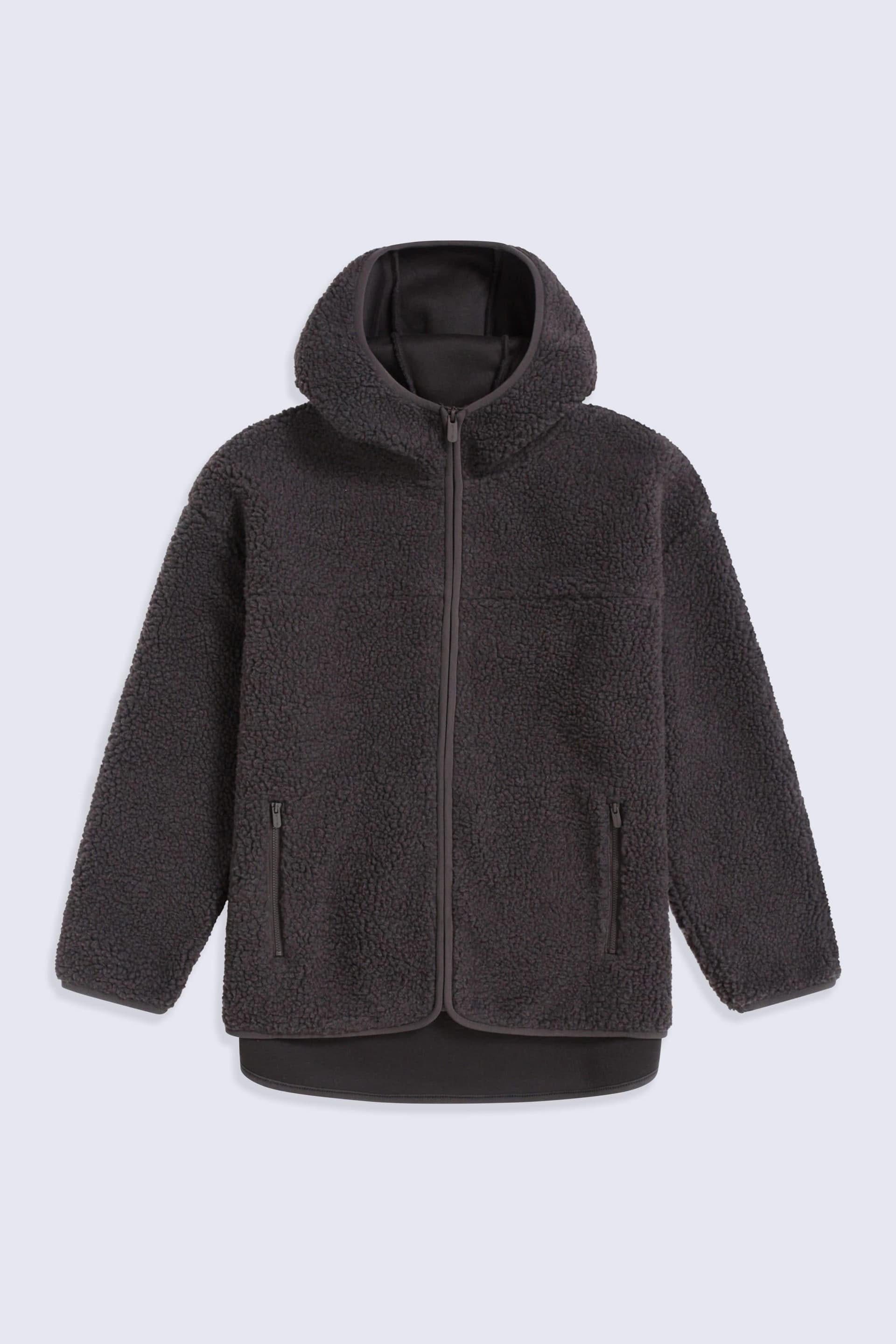 Animal Animal Women's 'Anna' Lightweight Full-Zip Hooded Casual Soft Fleece Sweatshirt in Dark Brown