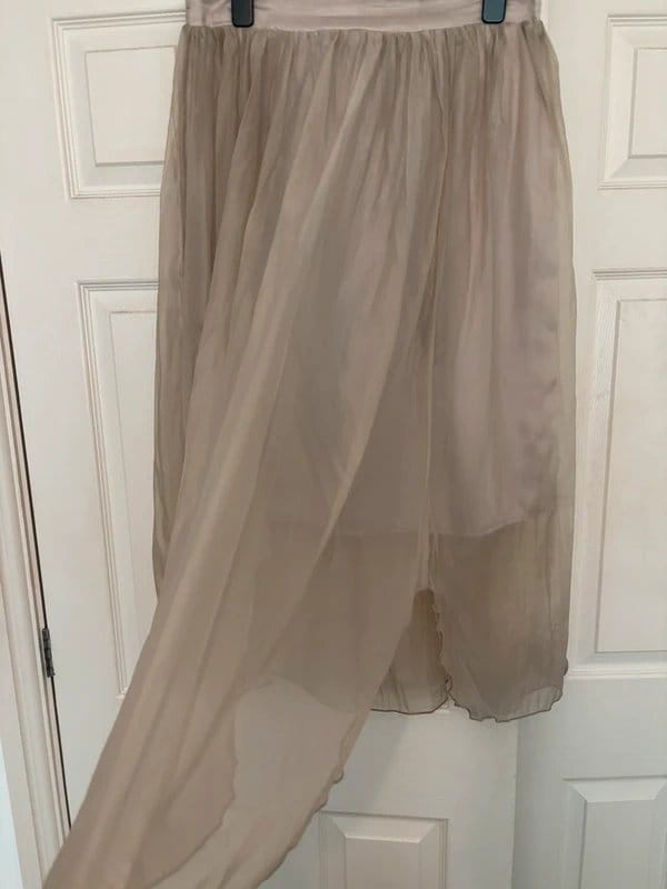 New Look Beige Tulle Midi Skirt