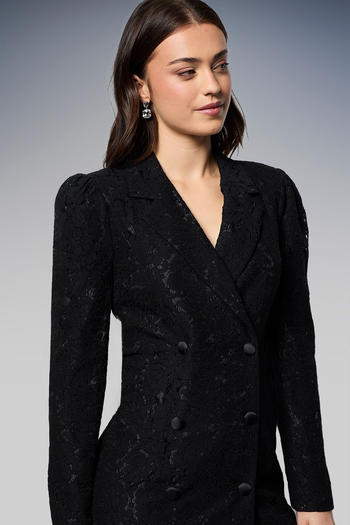 Dorothy Perkins Dorothy Perkins Women's Lace Blazer Dress in Black - 4