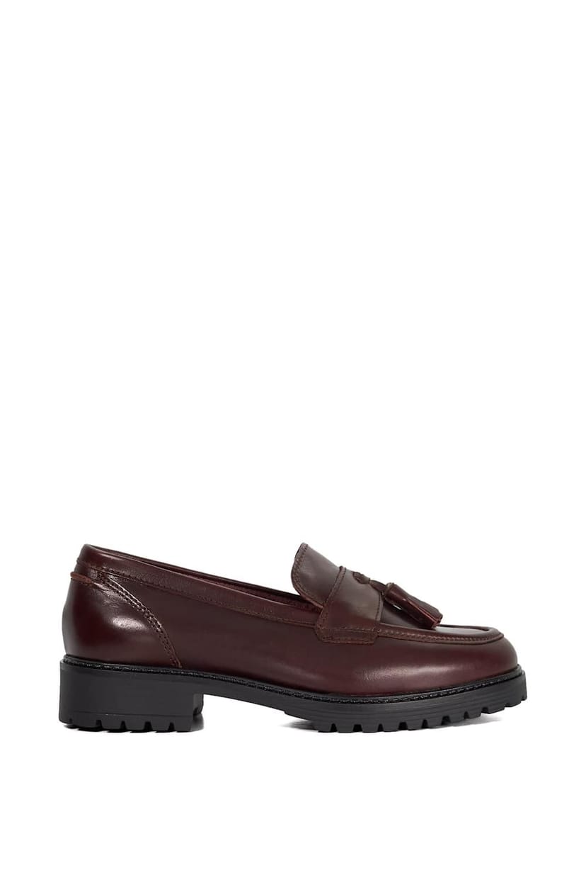 Dune London Dune London Women's Wide Fit 'Gracelyn' Leather Loafers in Red - 1