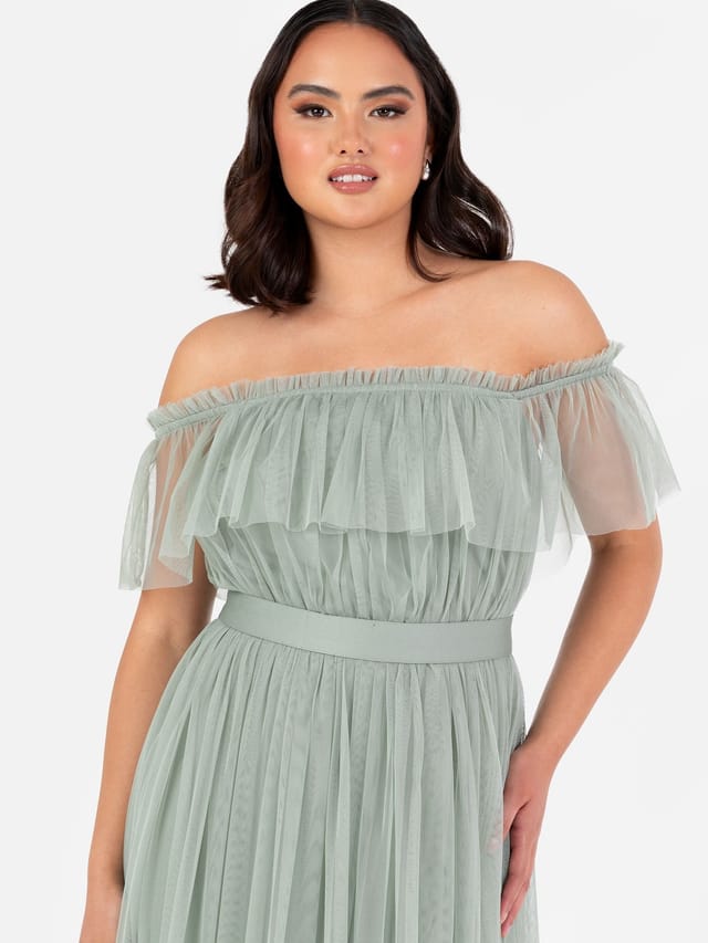 Anaya with Love Anaya with Love Women's Bardot Maxi Dress in Green - 2