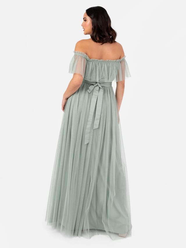 Anaya with Love Anaya with Love Women's Bardot Maxi Dress in Green - 3