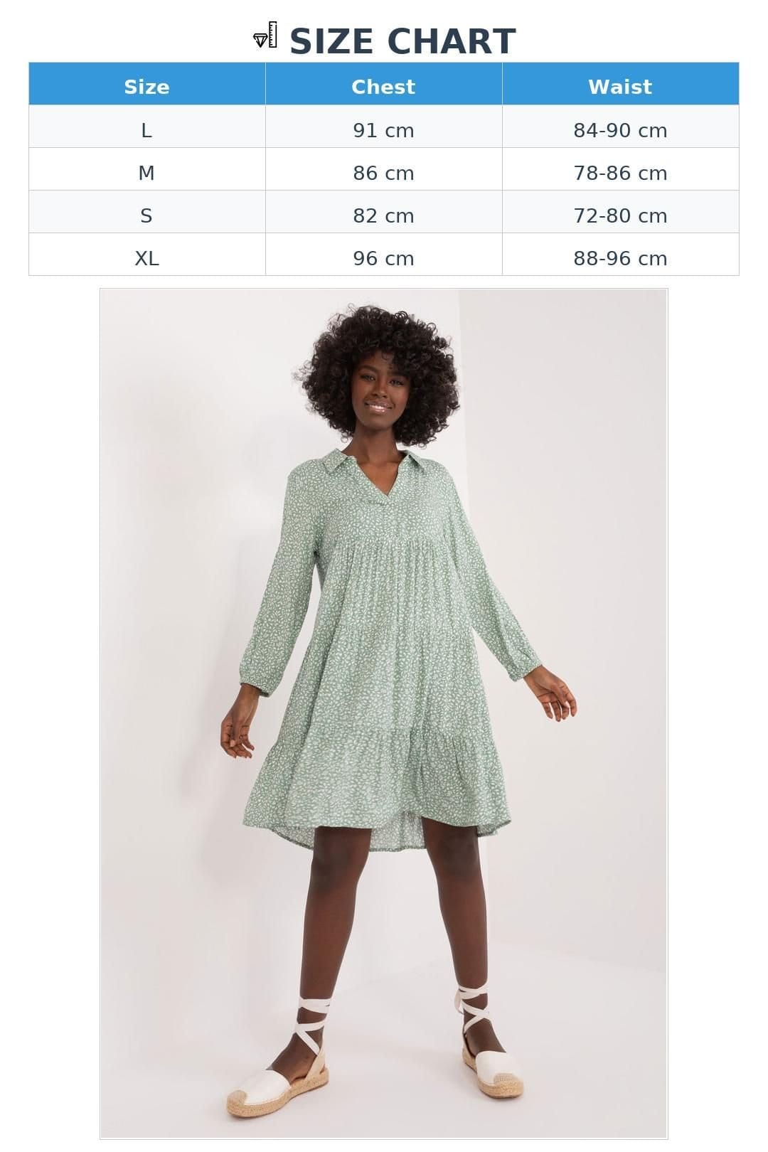 Love Lace Love Lace Women's Viscose Printed Oversize Day Dress with Ruffle in Green - 4