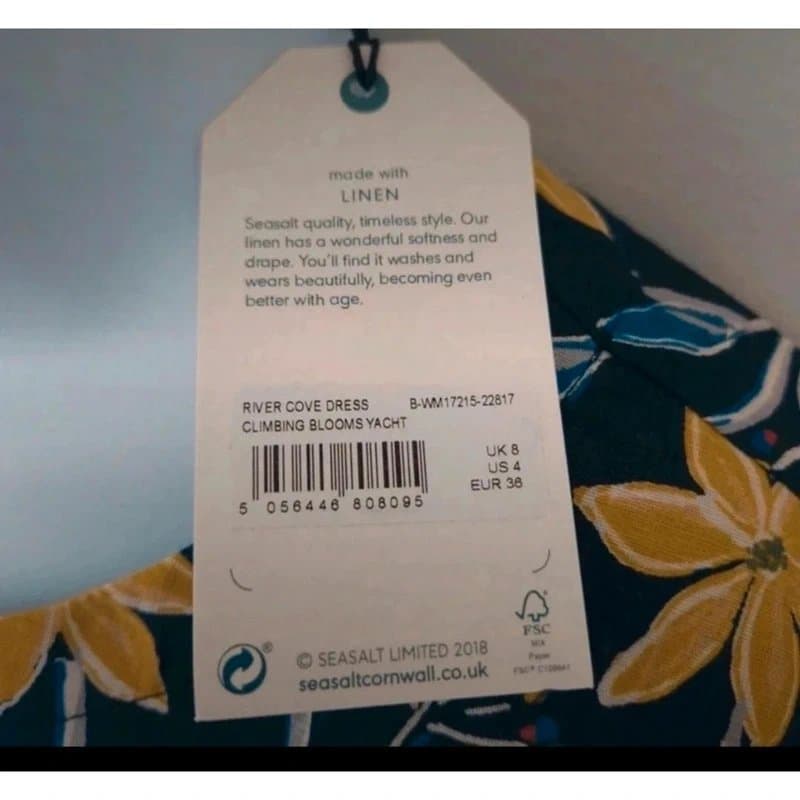 Seasalt Cornwall Seasalt Cornwall Climbing Blooms Yacht River Cove midi dress UK size 8 brand new with tags