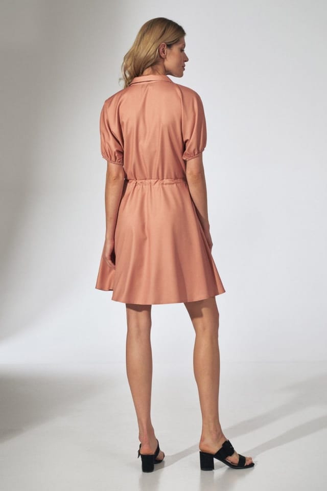 Love Lace Love Lace Women's Orange Kimono Collar Mini Dress with Pockets in Terracotta - 3