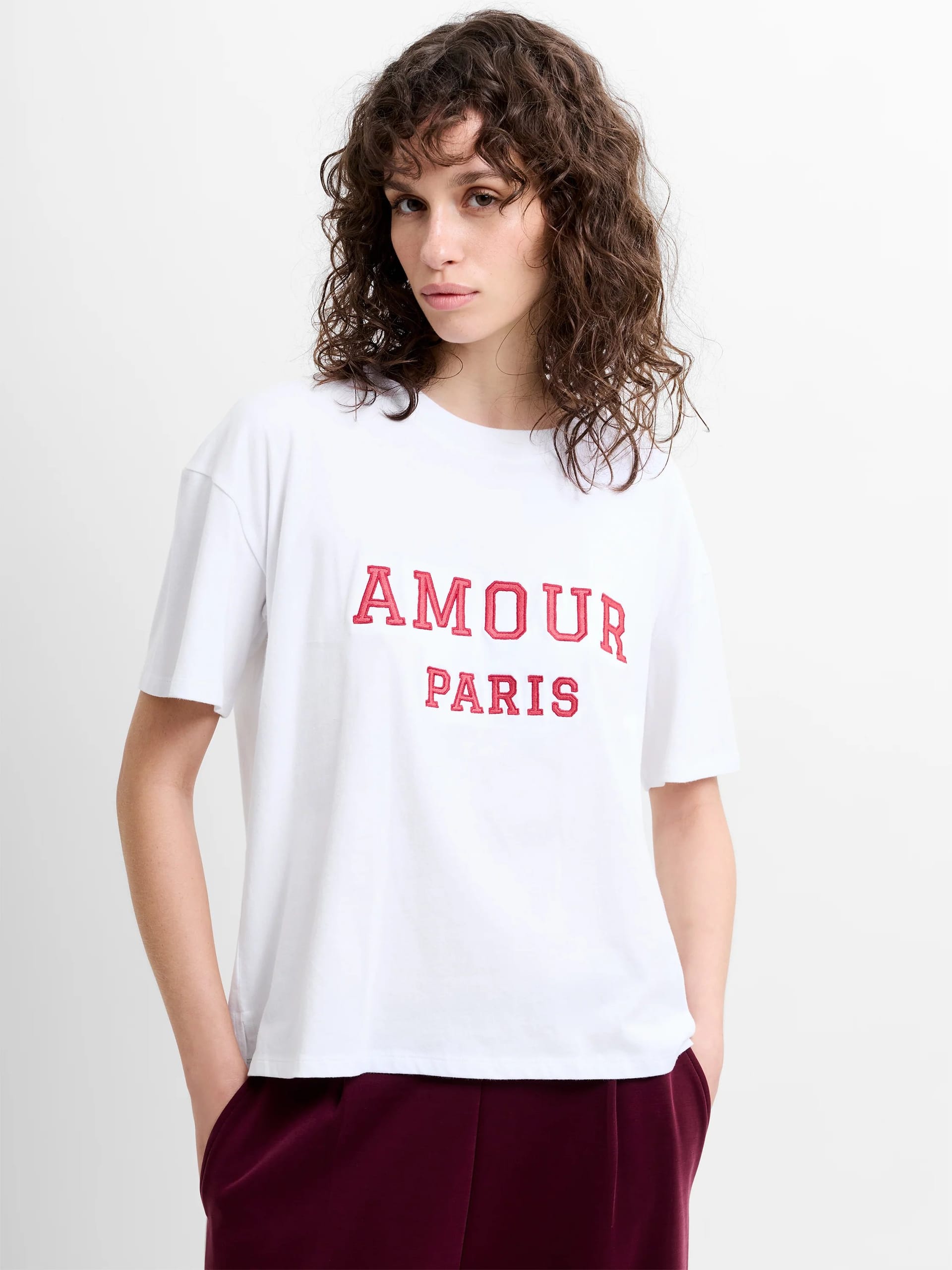 French Connection White/Red Varsity T-Shirt