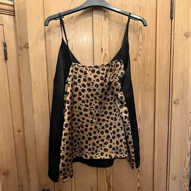 Never Fully Dressed Never fully dressed black/leopard cami size XL 18/20