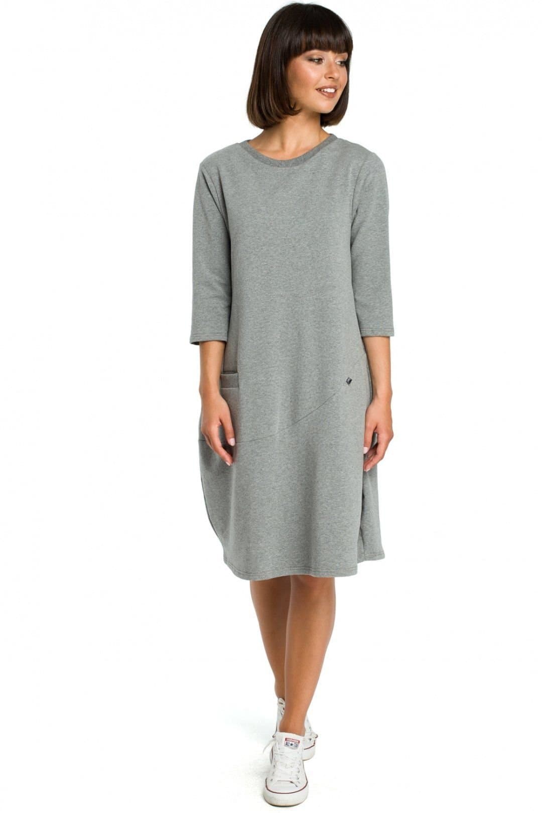 Love Lace Love Lace Women's Knit Pocket Comfort Tunic Dress for Everyday in Grey