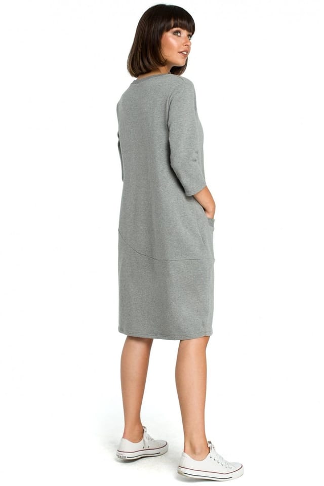 Love Lace Love Lace Women's Knit Pocket Comfort Tunic Dress for Everyday in Grey - 2