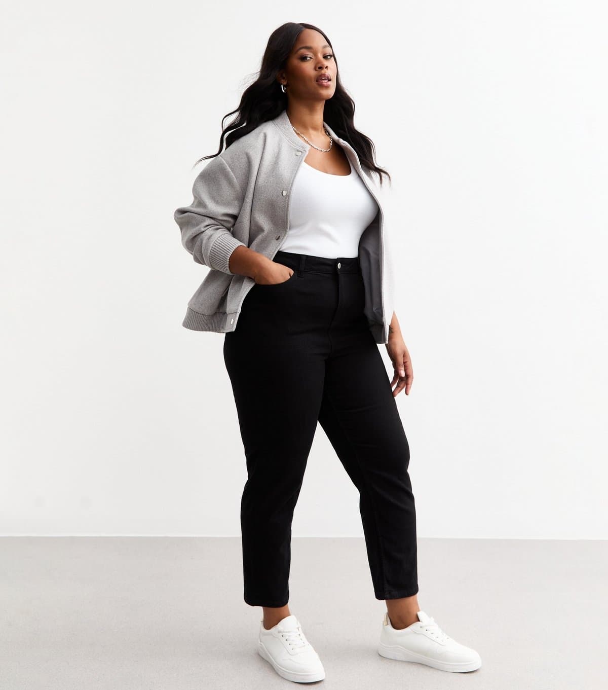 New Look Women's Plus Size Black Slim Leg Jeans Curves New Look