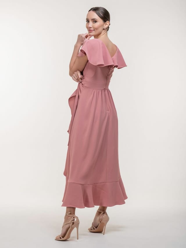 Jolie Moi Jolie Moi Women's VELLA FRILL WRAP MAXI DRESS in Mauve - 3