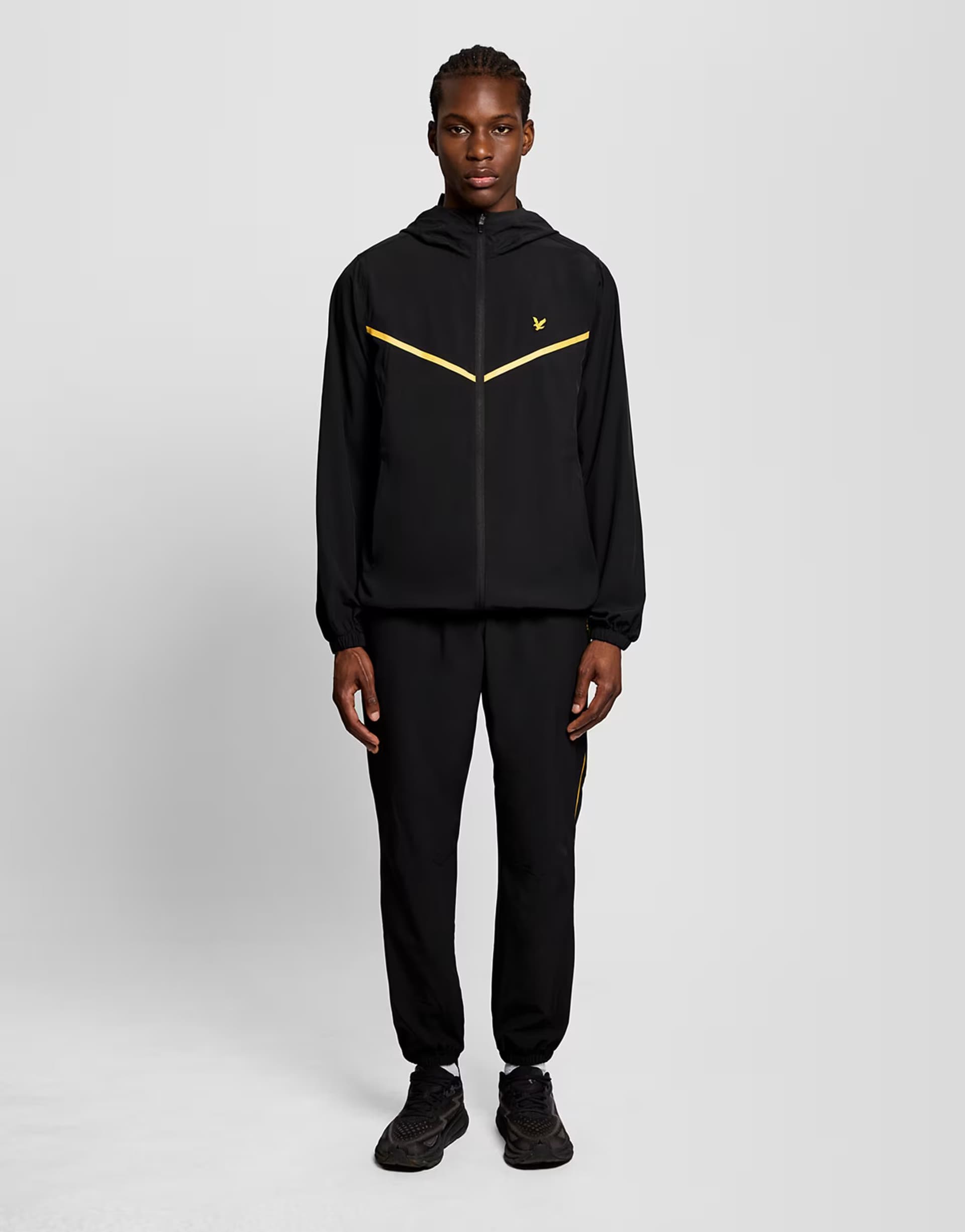ASOS Lyle & Scott Trousers striped trackies in z865 jet black