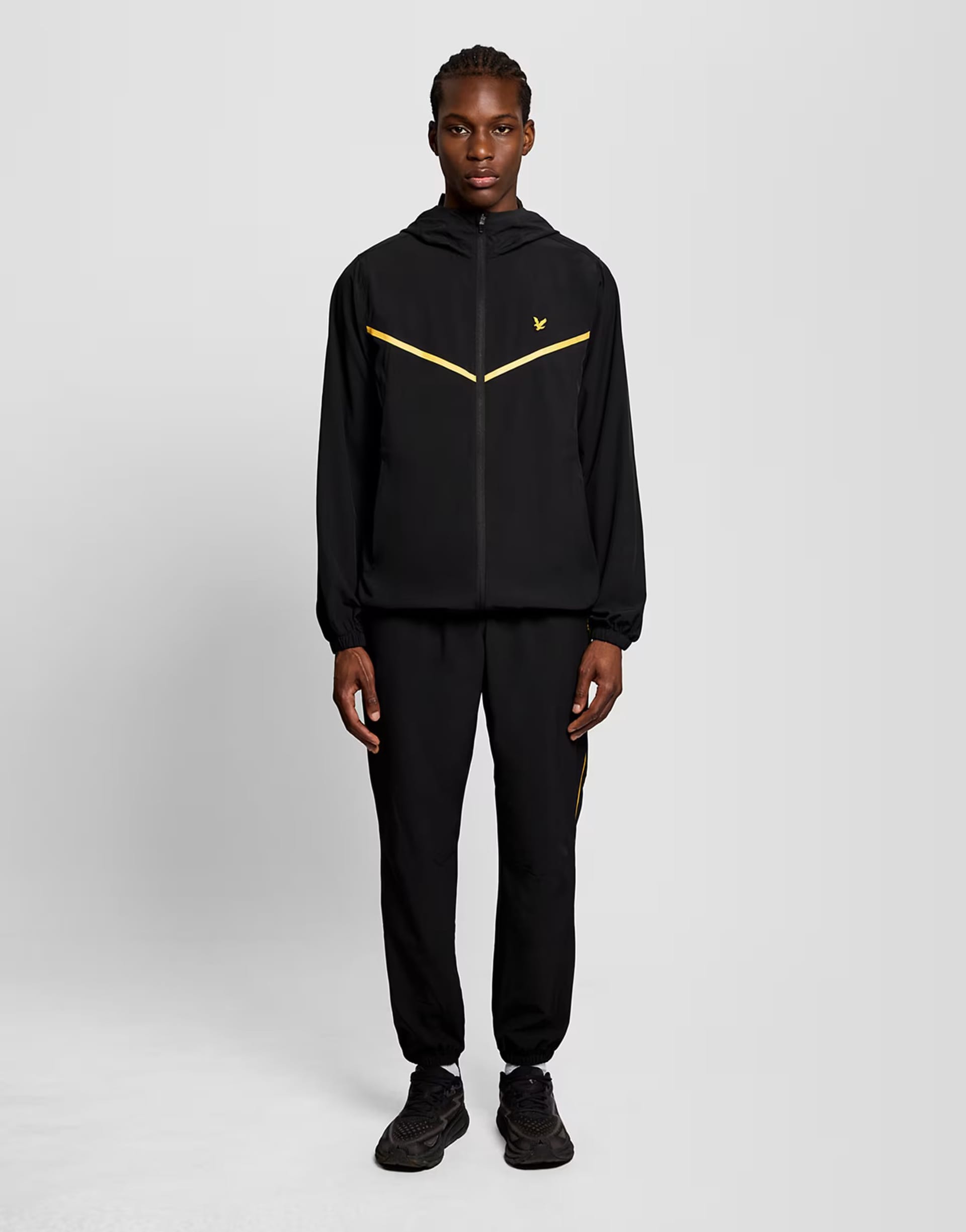 Lyle & Scott Trousers striped trackies in z865 jet black