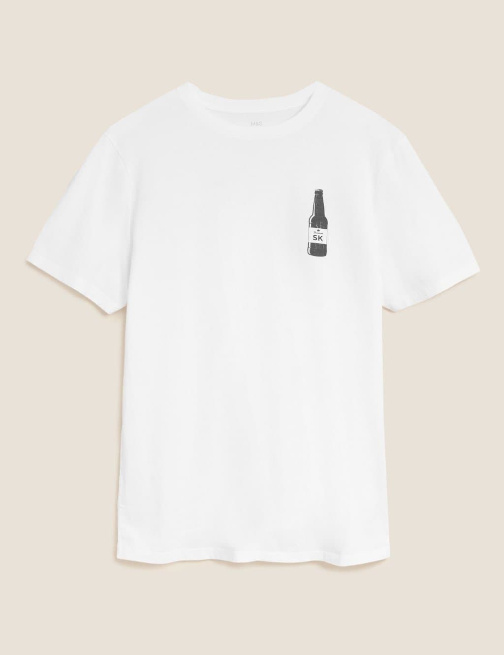 Marks & Spencer M&S Personalised Organic Cotton Beer T-Shirt White