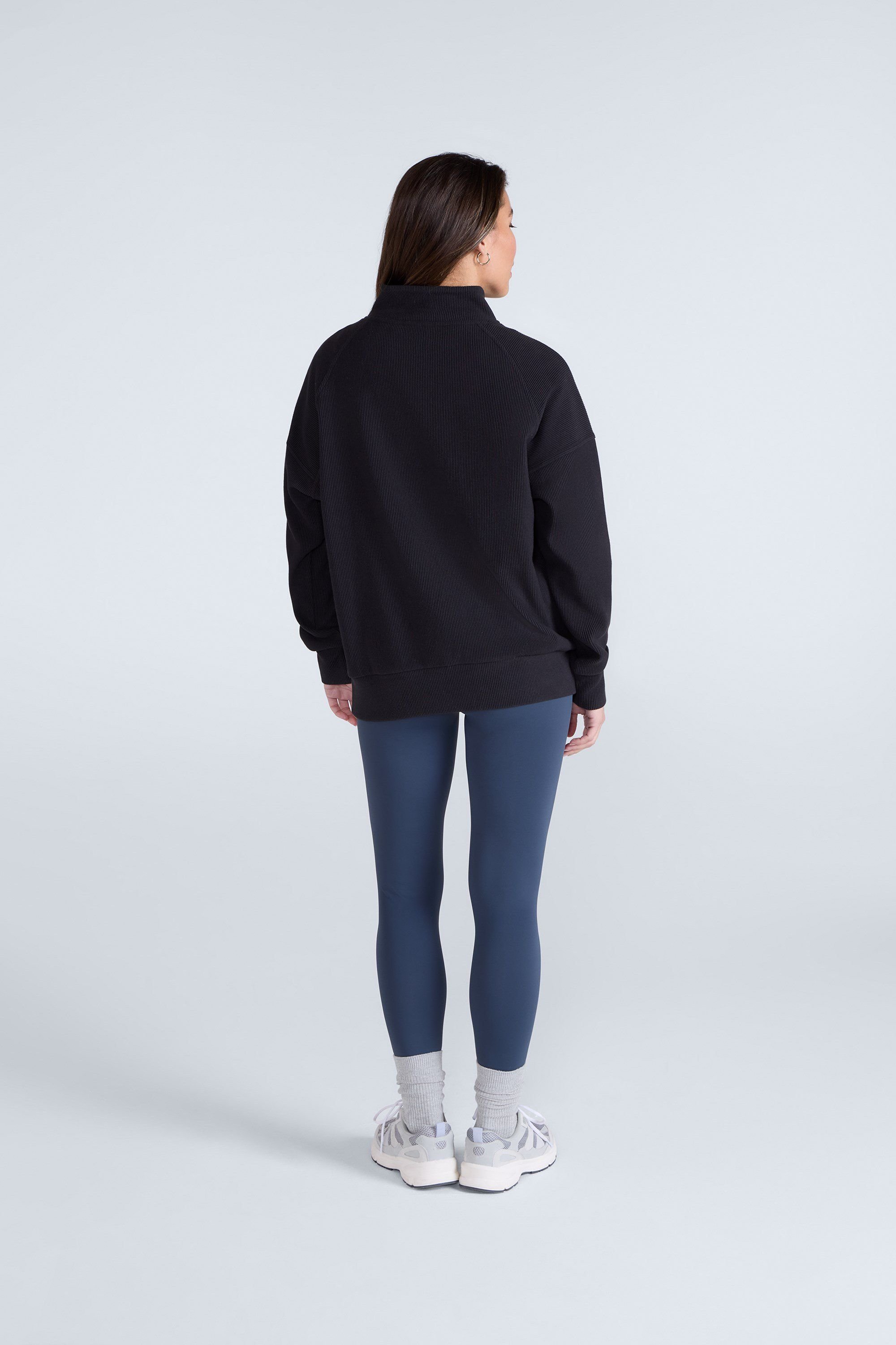 Animal Animal Women's 'Ottoman' Warm Comfortable Soft Casual Half Zip Ribbed Sweatshirt in Black - 4