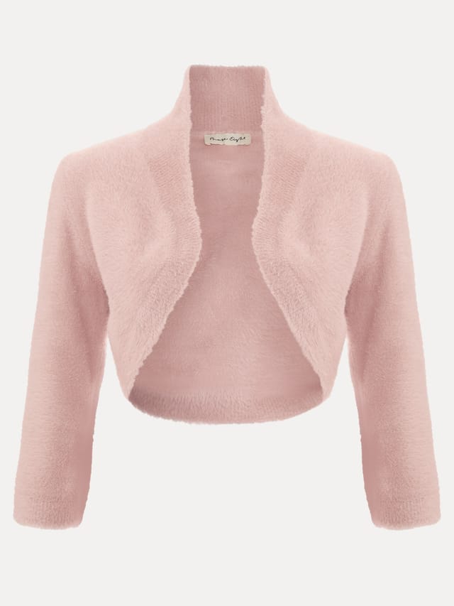 Phase Eight Phase Eight Women's Fay Fluffy Cropped Bolero in Dusty Pink - 2