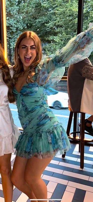 ASOS Asos LUXE puff sleeve mini dress in floral print