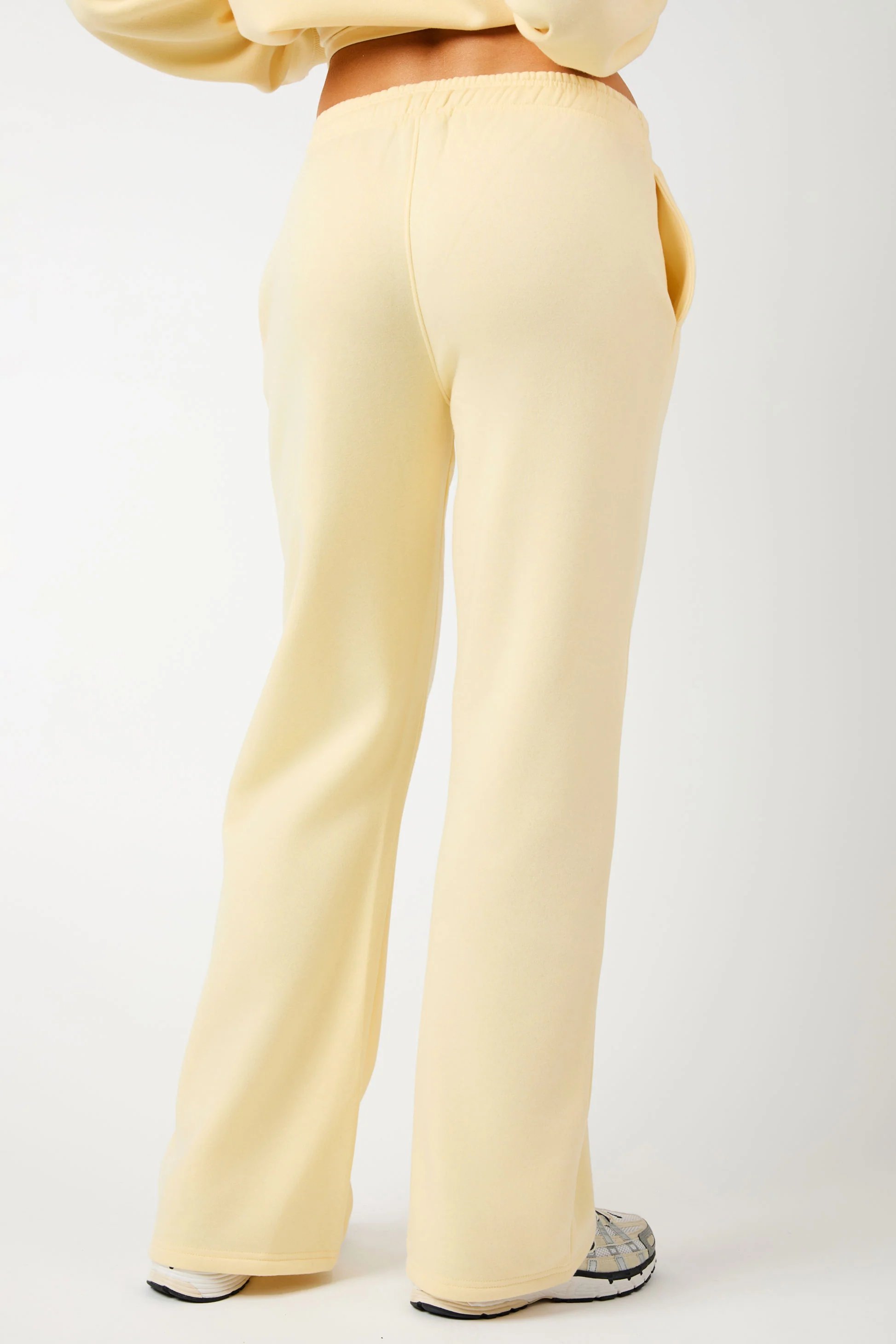 Kaiia Kaiia KTL Logo Wide Leg Joggers Lemon Frosting - 4
