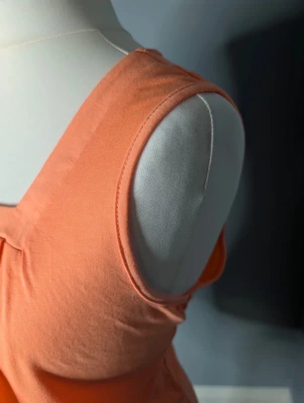 The Unbranded Brand Bright Orange Pleated Square Neck Vest Top Summer Holiday Spring Casual Bright - Size XL