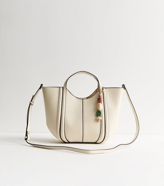 New Look White Faux Leather Scoop Top Mini Tote Bag Vegan New Look - 2