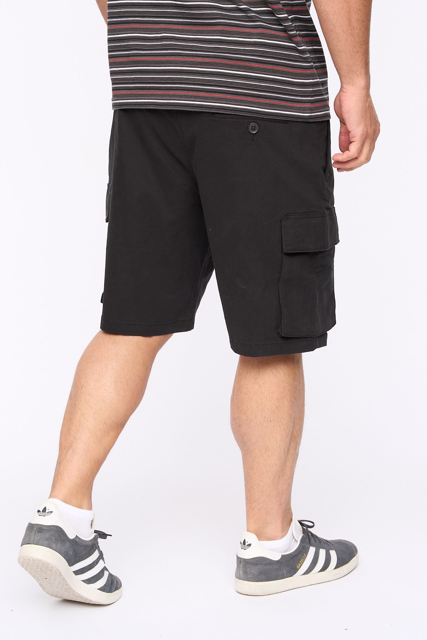 Bewley&Ritch Bewley&Ritch Men's Seaford Cotton Stretch Regular Fit Multi-Pocket Cargo Shorts in Black - 3