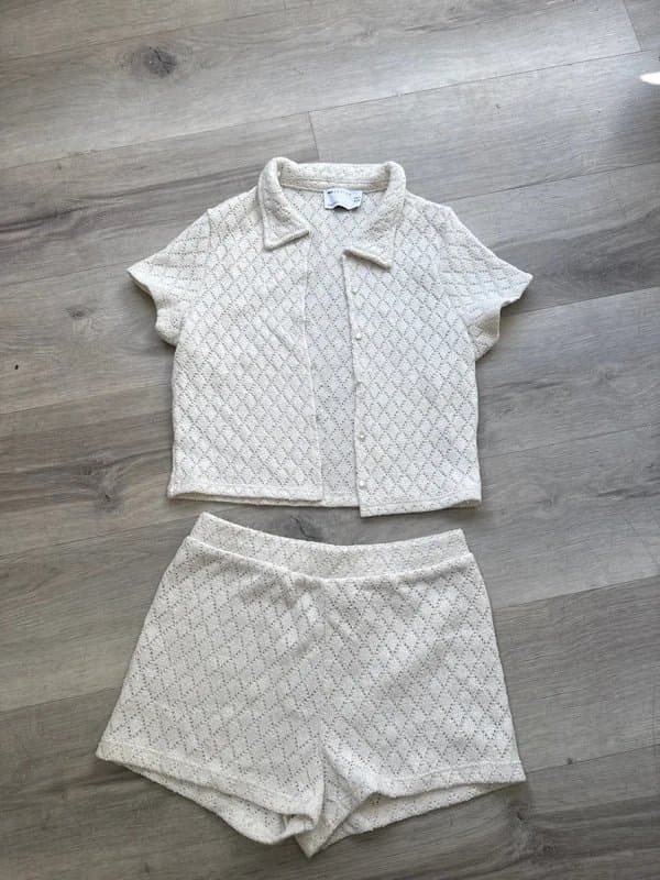 ASOS Cream knitted 2 piece