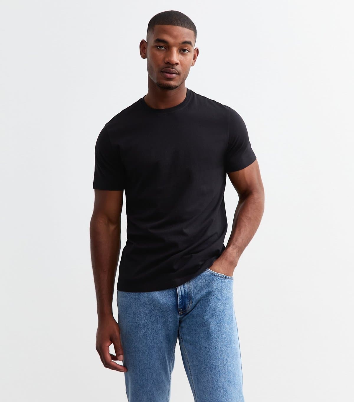 New Look New Look Black Cotton Crew Neck T-Shirt