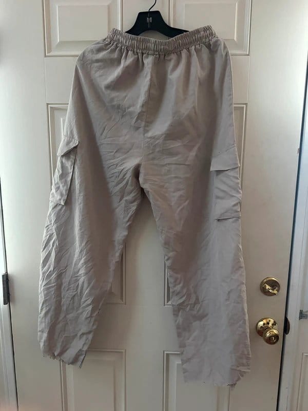 ASOS Cream Lightweight Wide-Leg Cargo Pants