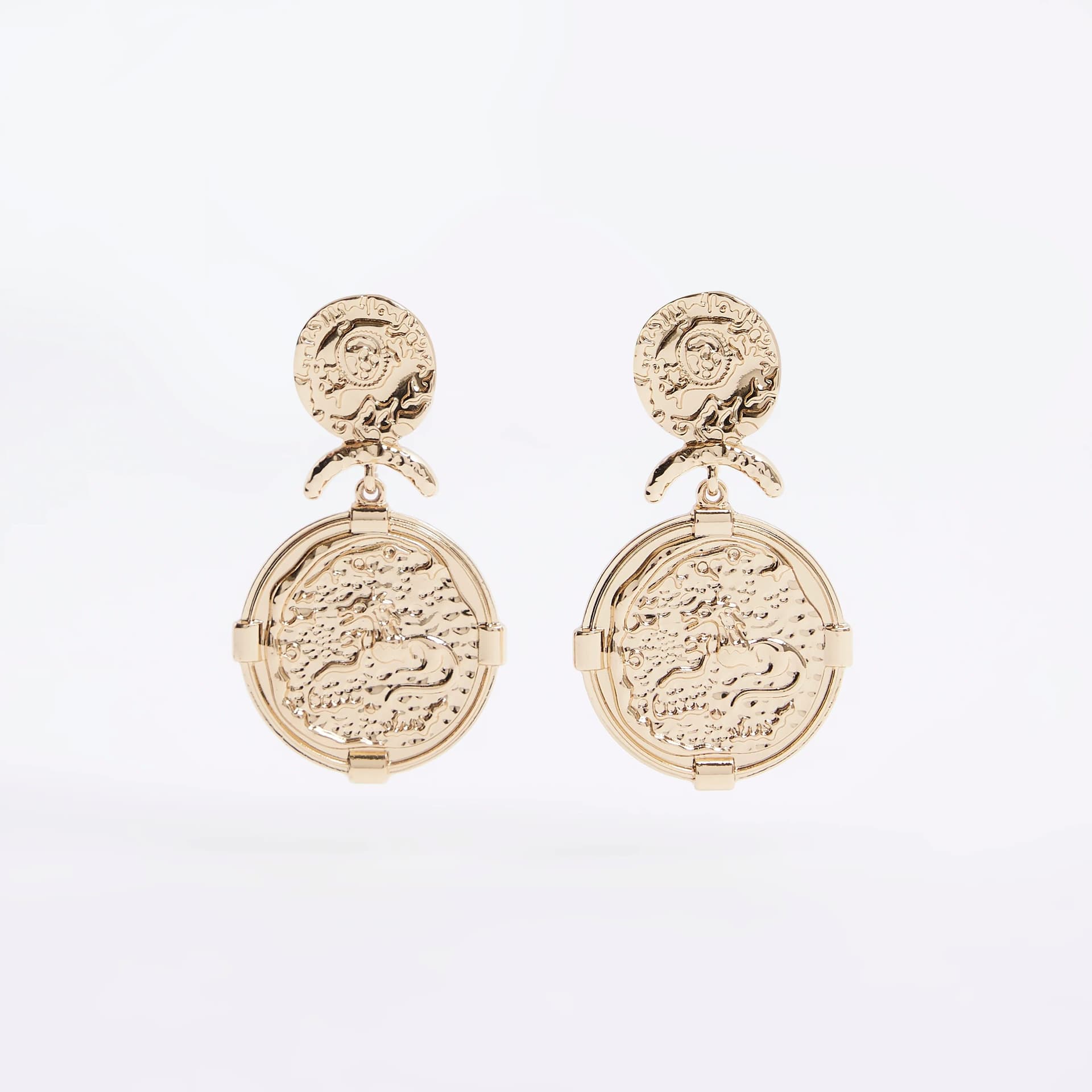 River Island River Island Womens Gold Coin Drop Earrings