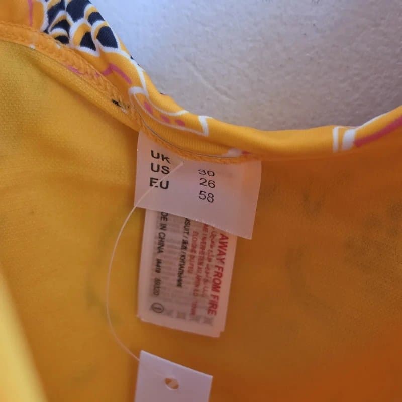 JD Williams Jd Williams Orange Paisley Print One Piece Swimsuit Size 30