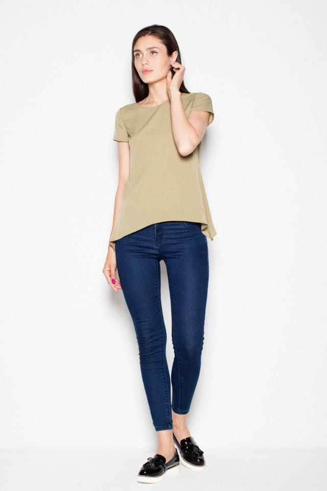Love Lace Love Lace Women's Light Airy Extended Side Blouse for Trousers in Green - 2