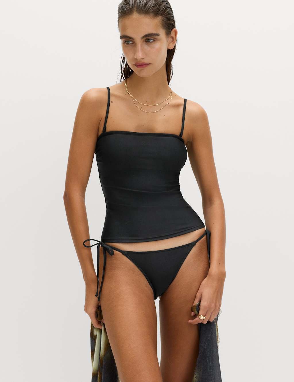 Marks & Spencer M&S Bandeau Tankini Top Black - 2