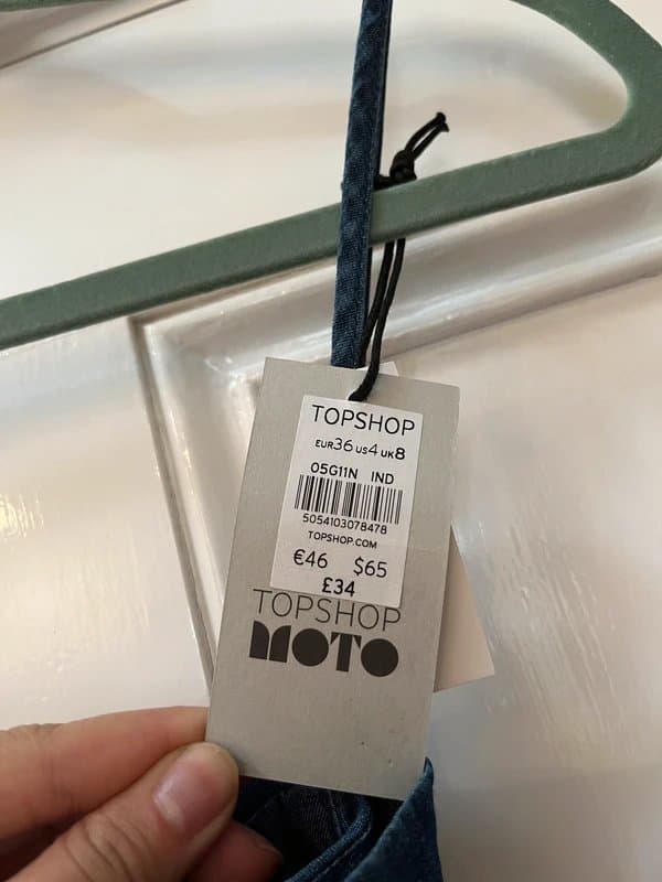 Topshop Topshop Moto Dark Wash Denim Strappy Dress