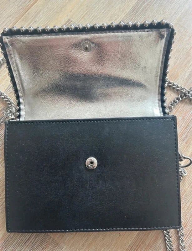 Zara 🖤 Zara Black Studded Chain Crossbody Bag Mini Clutch Shoulder Bag