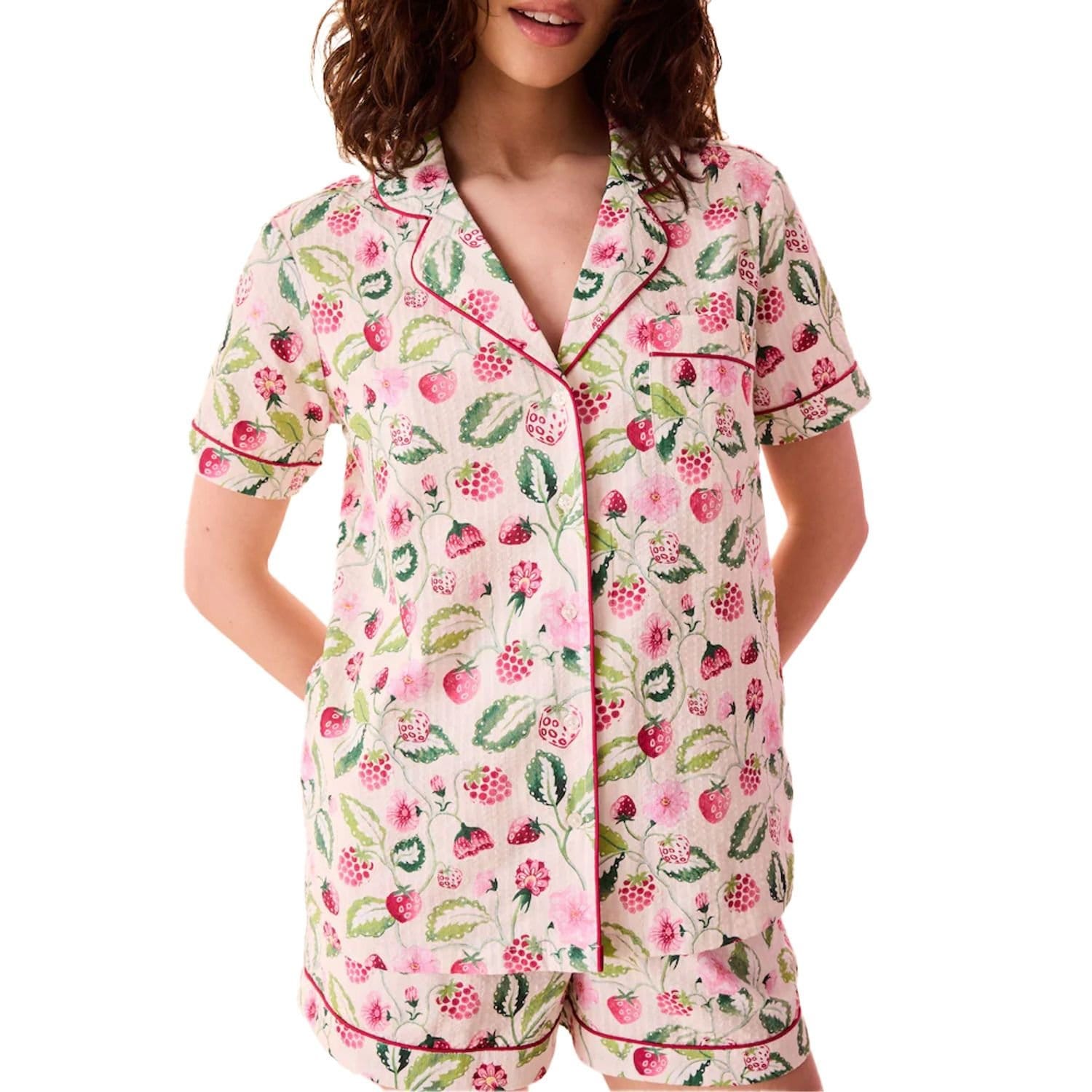 Cath Kidston Cath Kidston Women's Berries Button Through Pyjama Set in Ecru - 4