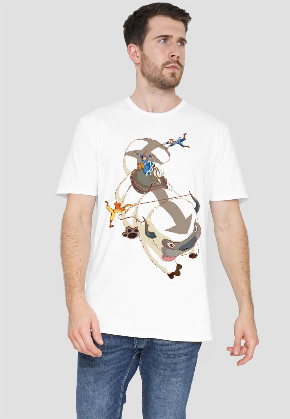 Avatar: The Last Airbender Avatar: The Last Airbender Men's Avatar The Last Airbender Hang On Appa T-Shirt, White