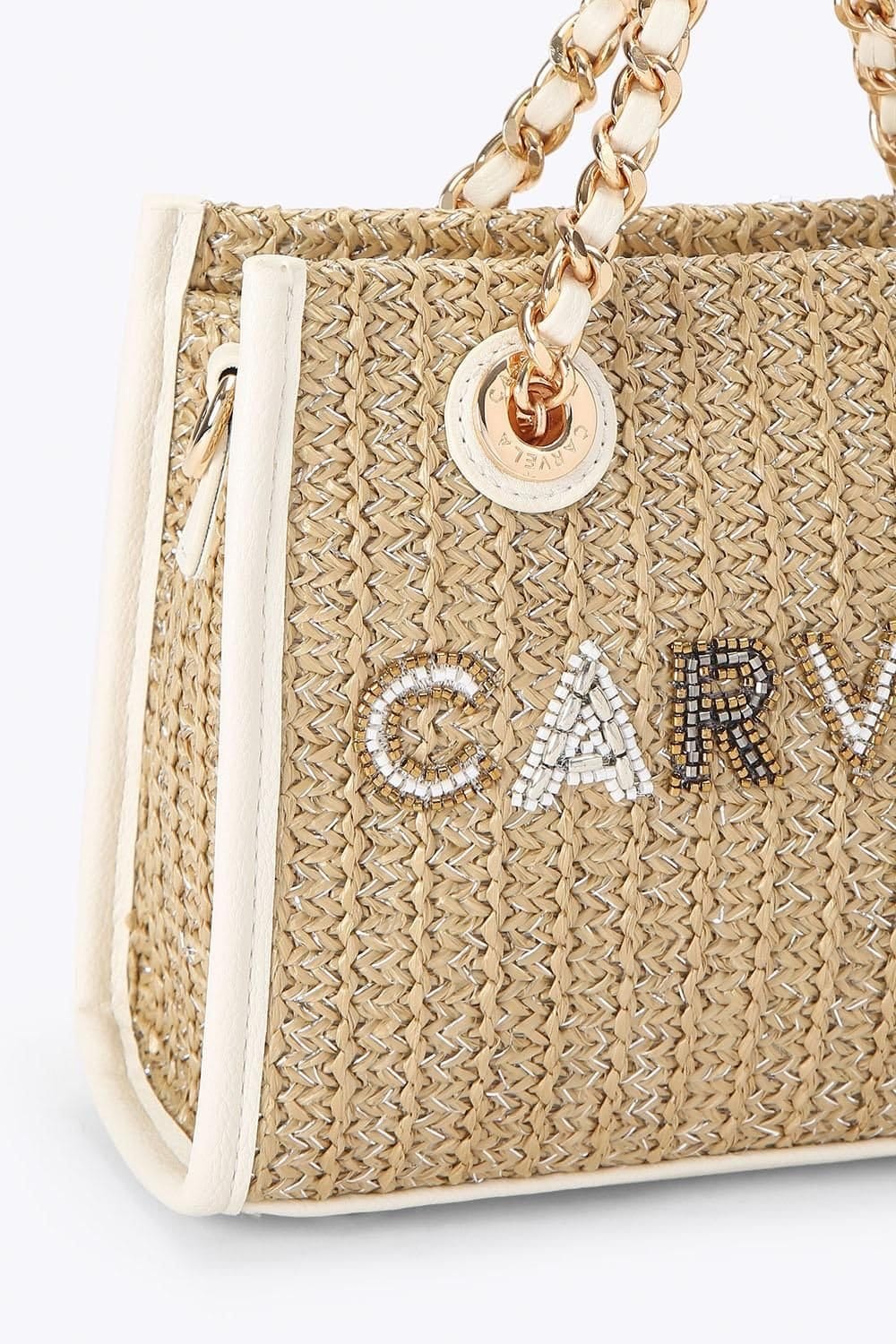 Carvela Carvela Women's 'Sorrento Bead Micro' Bag in Beige - 4