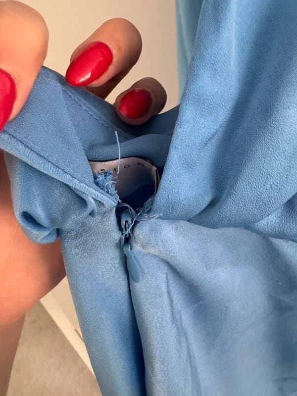 ASOS Asos Blue Satin Halterneck Mini Dress Size 8