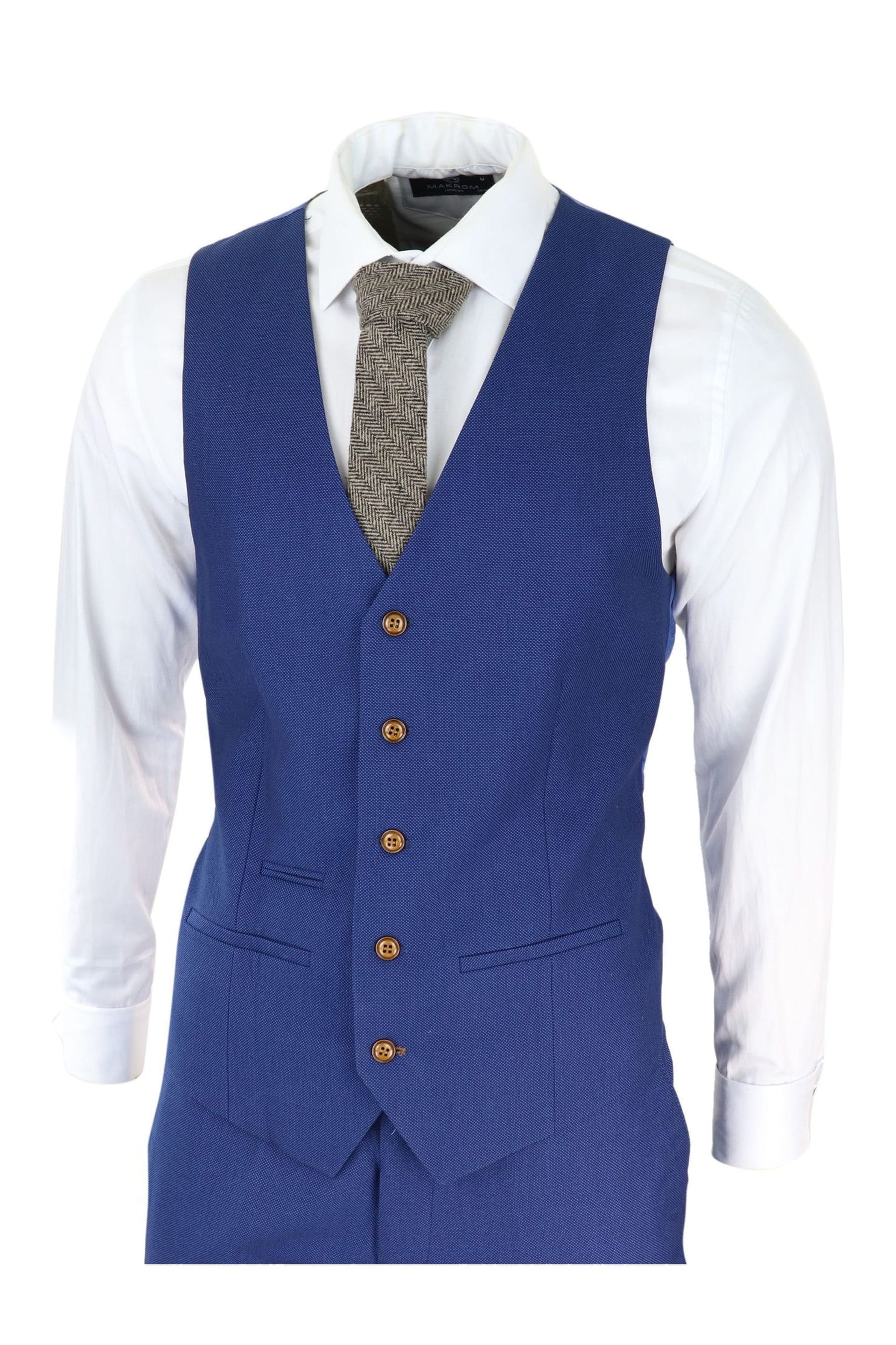 Paul Andrew Paul Andrew Men's Mayfair 3 Piece Grooms Wedding Suit in Blue - 4