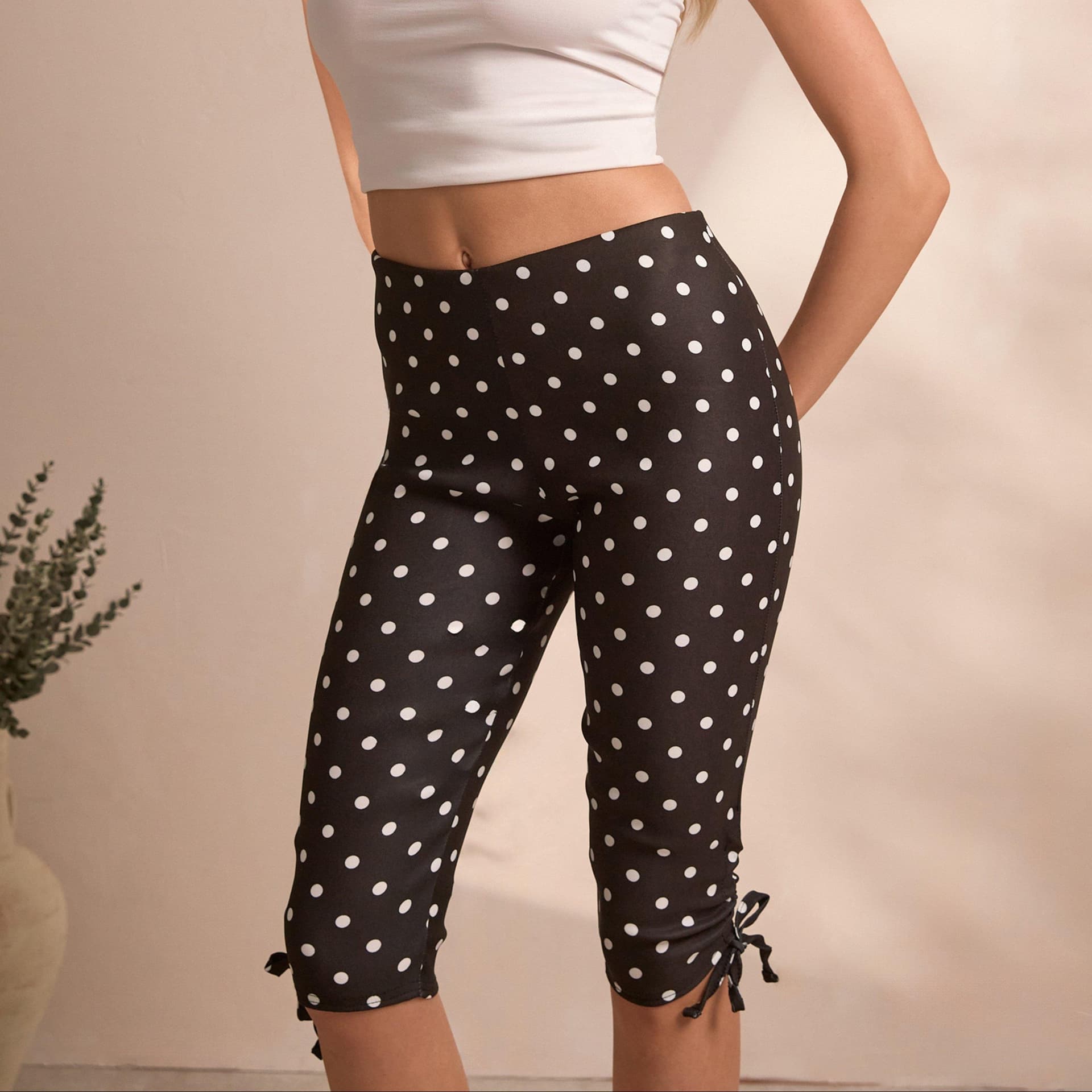 EGO EGO Black Polka Dot Capri Trousers