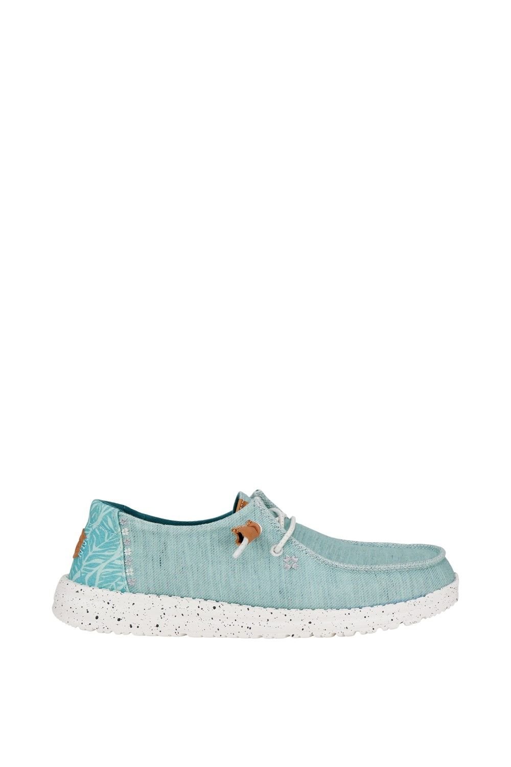 HEYDUDE HEYDUDE Women's 'Wendy Heathered Slub Tropical' Slip On Shoes in Blue - 3