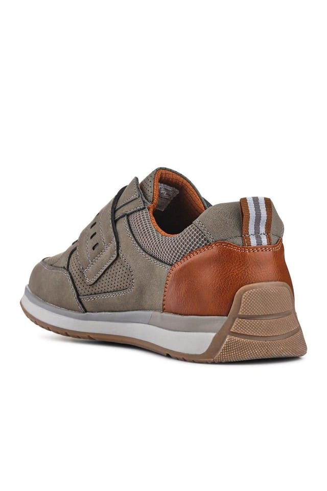 Pavers Pavers Men's Wide Fit Touch Fasten Trainers in Khaki - 3