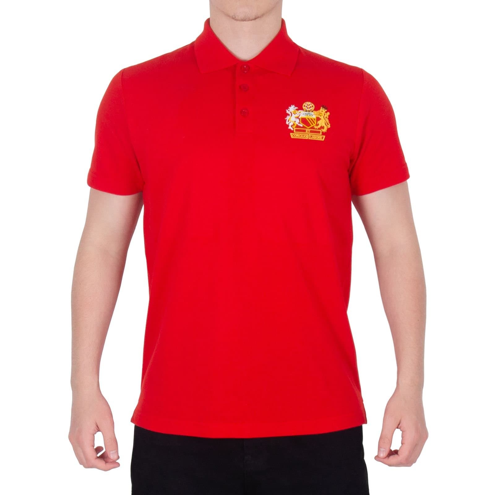 fan originals fan originals Men's Adults Manchester Crest Retro Polo Shirt in Red