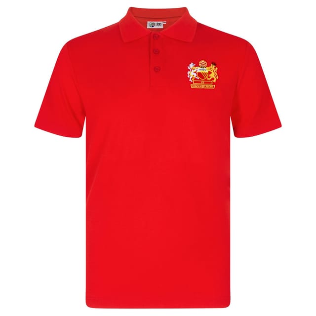 fan originals fan originals Men's Adults Manchester Crest Retro Polo Shirt in Red - 2