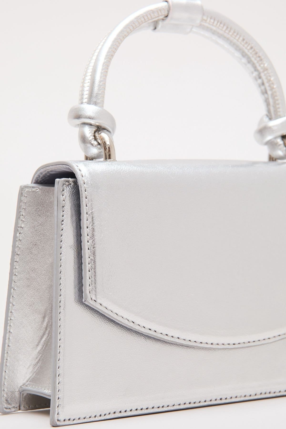Phase Eight Phase Eight Women's Top Handle Clutch in Metallic Silver - 4