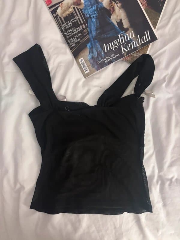 ASOS asos black top with white bows