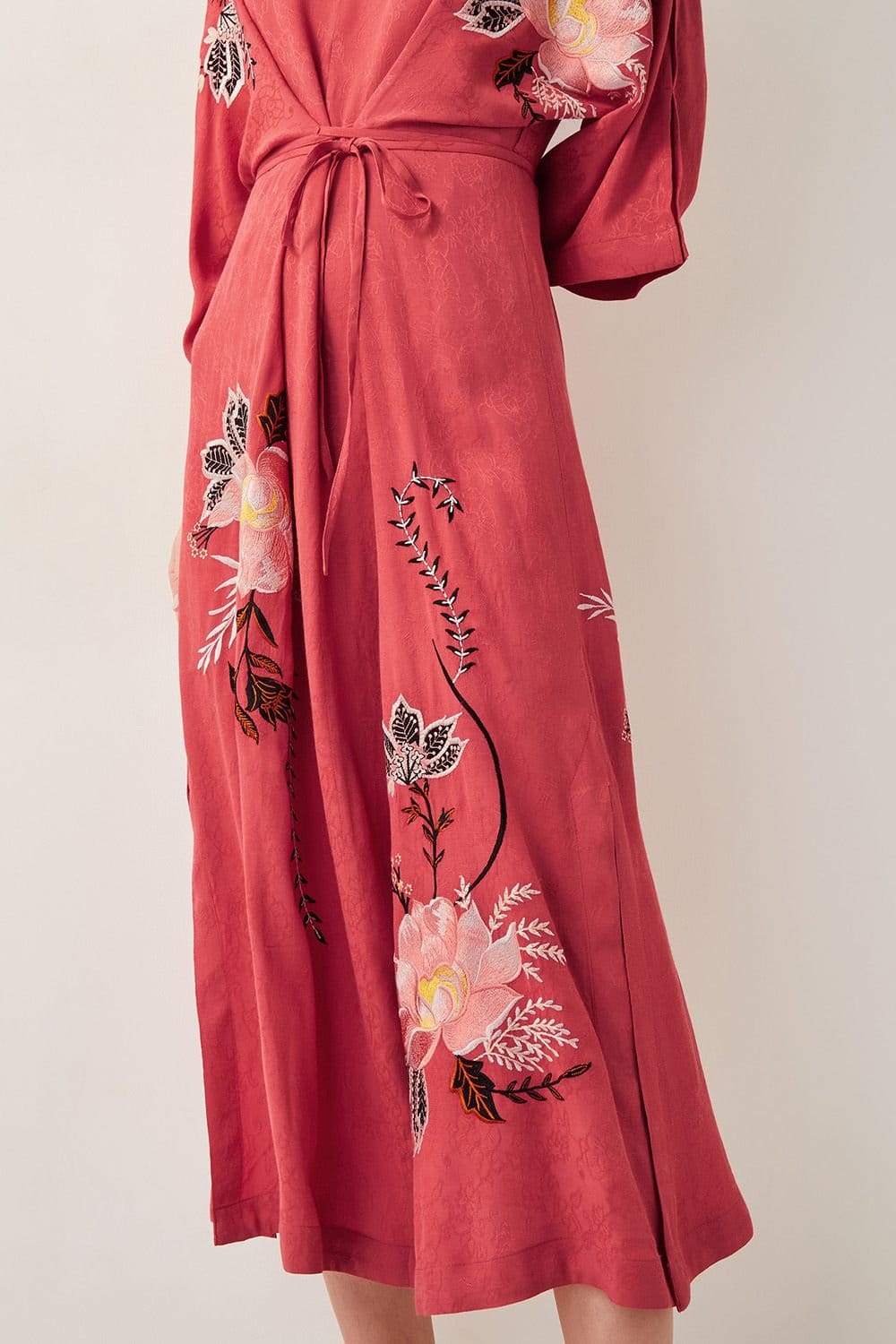 Monsoon Monsoon Women's Jasmine Kimono Midi Dress in Burnt Orange - 4