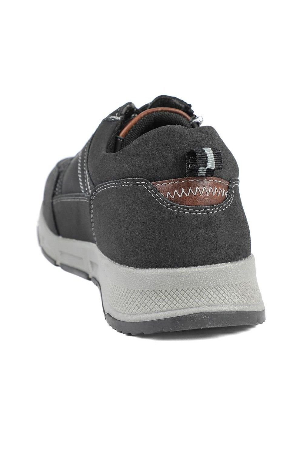 Pavers Pavers Men's Wide Fit Zip & Lace Fasten Casual Trainers in Black - 3